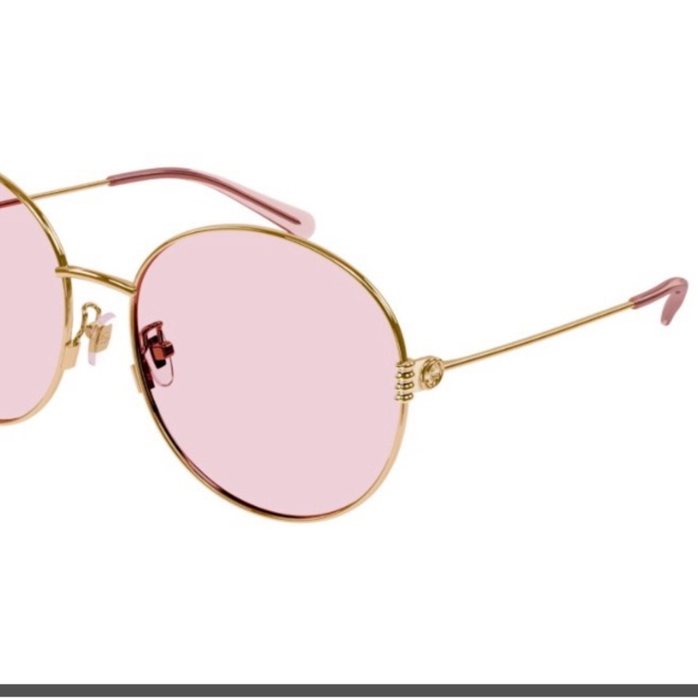 Gucci super popular brand new rose colored lens with gold frame sunglasses